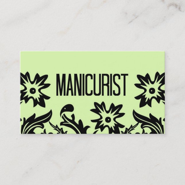 Carte de visite de fleurs manicuriste (Devant)