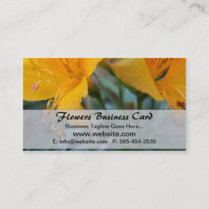 Carte de visite de fleurs orange