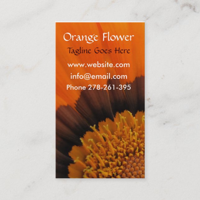 Carte de visite de fleurs Orange Gazania (Devant)