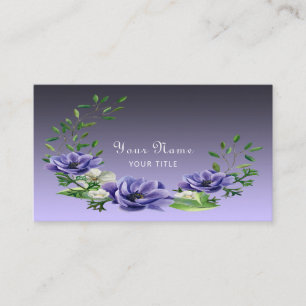 Carte de visite de fleurs pourpres aquarelle