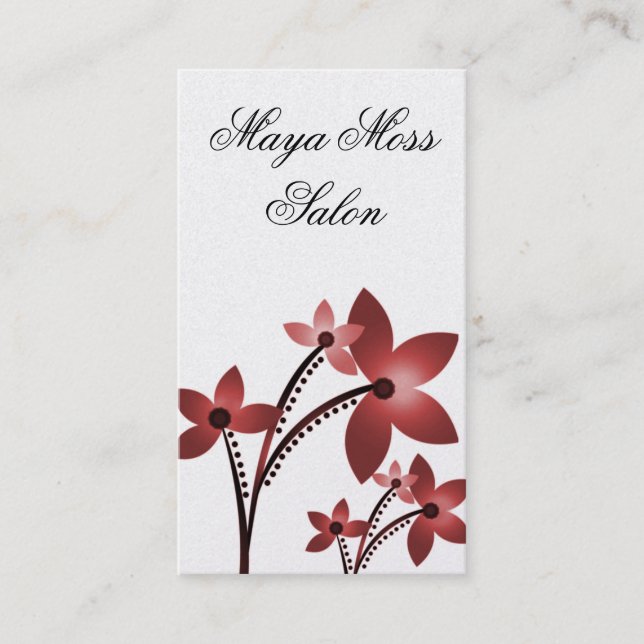 Carte de visite de fleurs radioactives, Crimson (Devant)