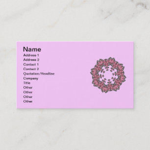 Carte de visite de fleurs roses