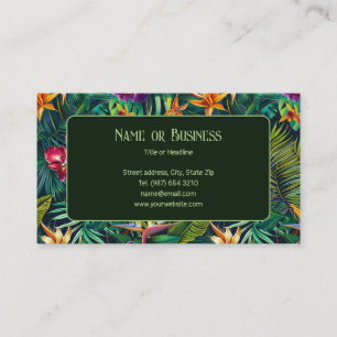 Carte de visite de fleurs tropicales