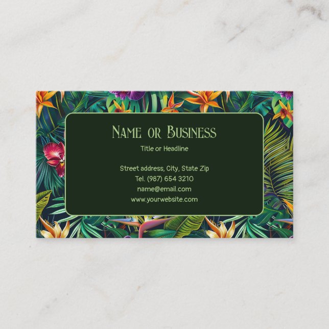 Carte de visite de fleurs tropicales (Devant)