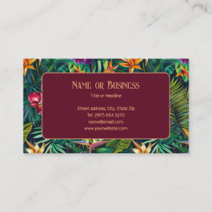Carte de visite de fleurs tropicales