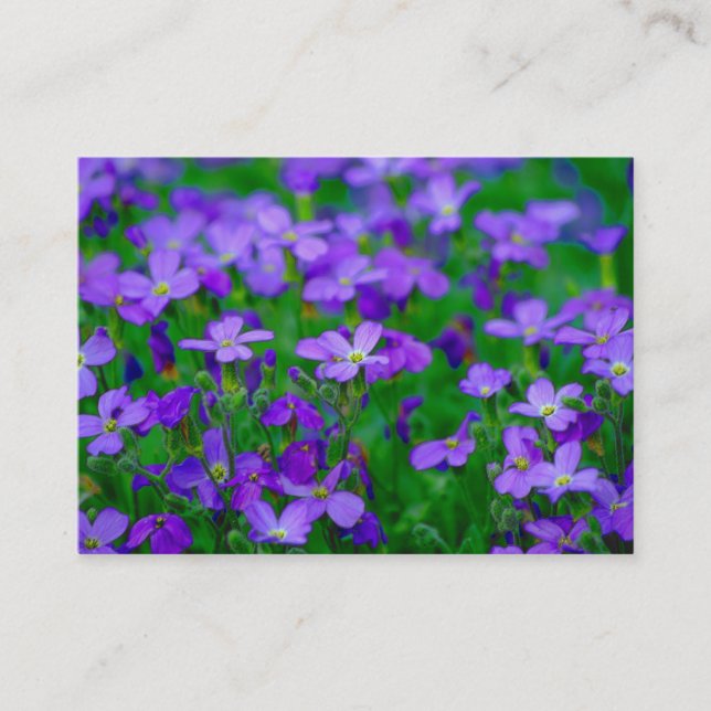Carte de visite de fleurs violettes (Devant)