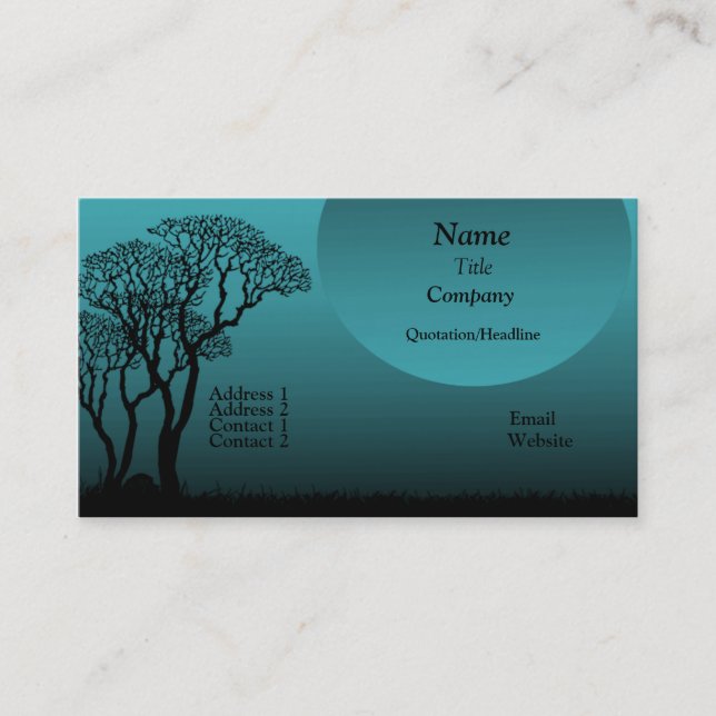 Carte de visite de Forêt Noire, Turquoise (Devant)