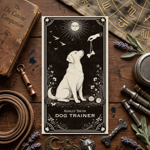 Carte de visite de formateur de chiens Tarot Boho 
