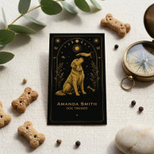 Carte de visite de formateur de chiens Tarot noir