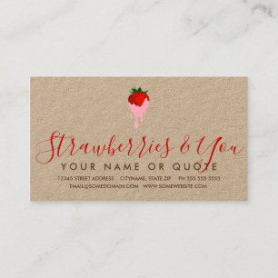 carte de visite de fraise chocolat fraise fraise