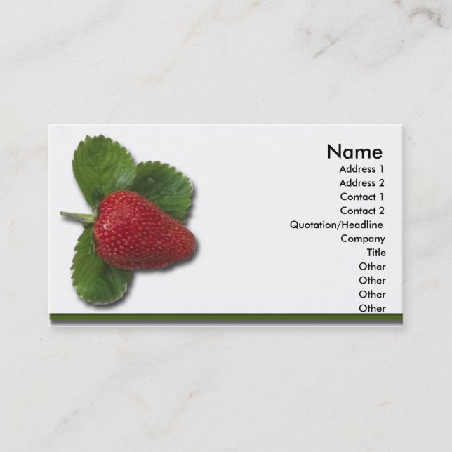 Carte de visite de fraises (Devant)