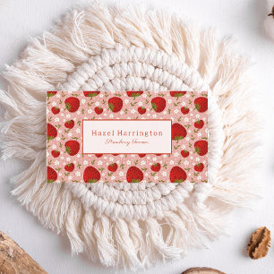 Carte de visite de fraises sur mesure