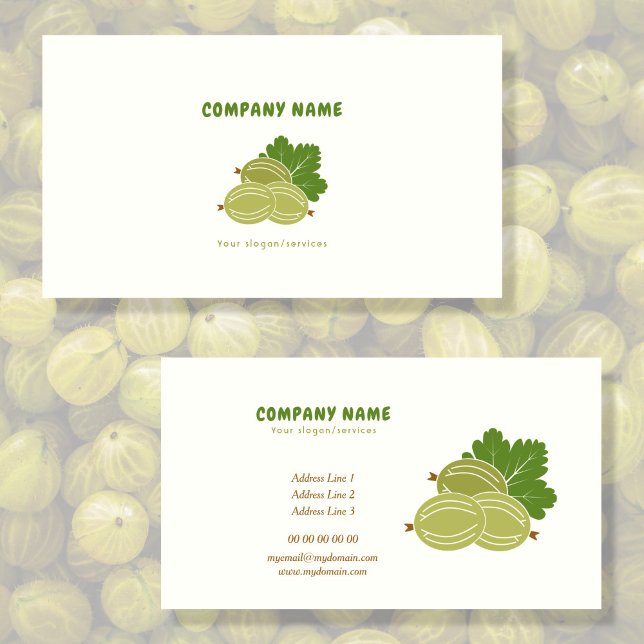 Carte de visite de fruits de gooseberry (Gooseberry Fruit Business Card)