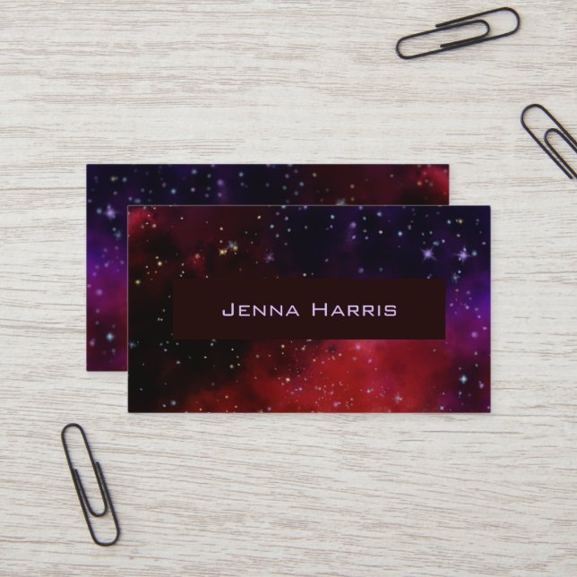 Carte de visite de Galaxie rouge (Devant/Arrière en situation)