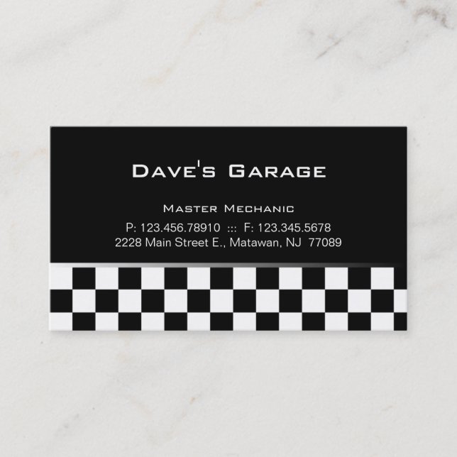 Carte de visite de garage automobile de course Gri (Devant)