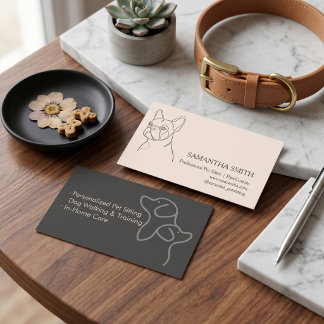 Carte de Visite de Garde d'Animaux Minimaliste | L