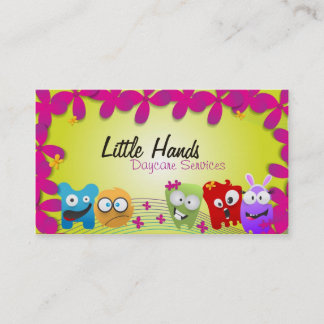 Carte de visite de garde - petits monstres colorés