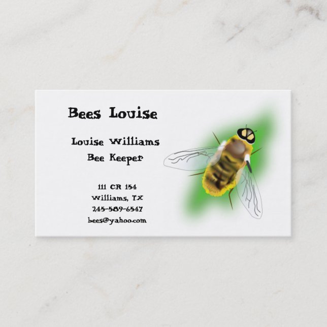 Carte de visite de gardien d'abeille (Devant)