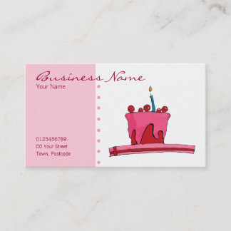 Carte de visite de gâteau rouge et rose