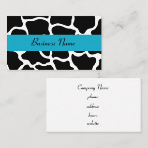 Carte de visite de girafe noir et turquoise