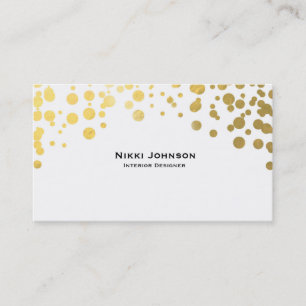 Carte de visite de glam Confetti à huile d'or blan