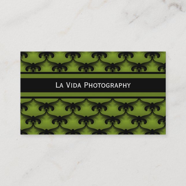 Carte de visite de glam cosmopolite, vert olive (Devant)