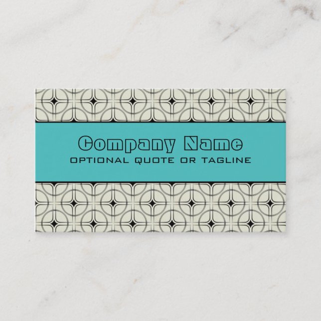 Carte de visite de Glam rétro, Turquoise (Devant)