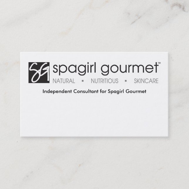 Carte de visite de gourmet de Spagirl (Devant)