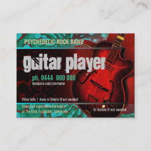 Carte de visite de groupe de guitariste