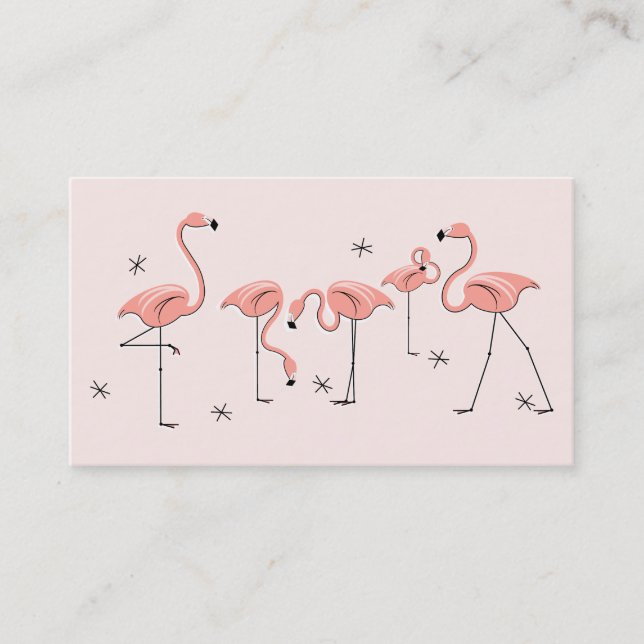 carte de visite de groupe rose Flamants roses (Devant)