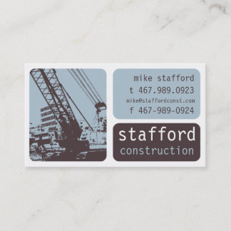 Carte de visite de grue de construction