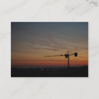 Carte de visite de grue de coucher du soleil