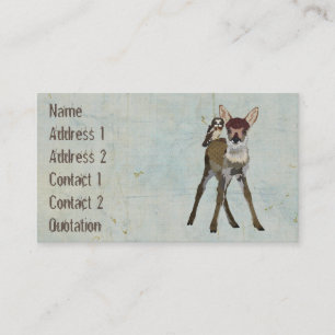 Carte de visite de grunge de faon et de hibou