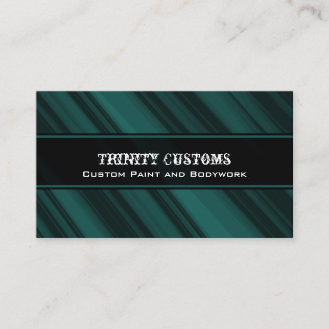 Carte de visite de grunge fractal, Turquoise foncé (Devant)