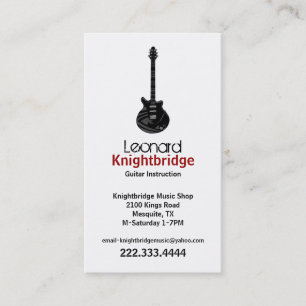 Carte de visite de guitare élégant