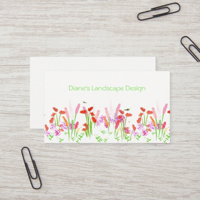 Carte de visite de jardin (Devant/Arrière en situation)