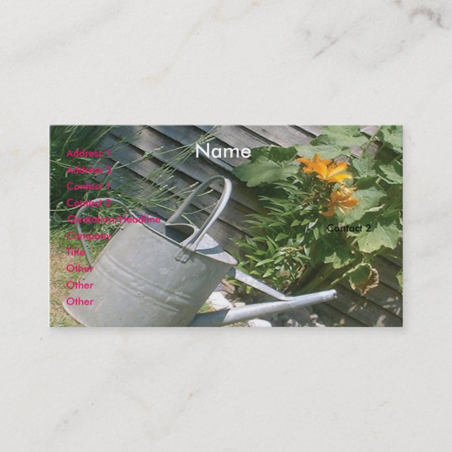 Carte de visite de jardin (Devant)