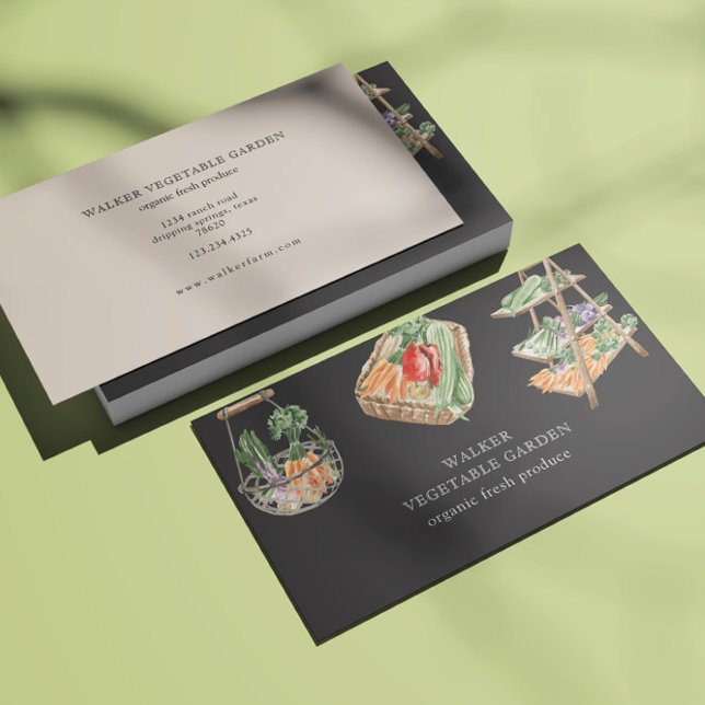 Carte de visite de jardin végétal aquarelle (Créateur téléchargé)