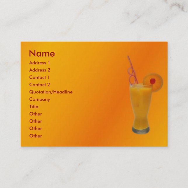 Carte de visite de jus d'orange (Devant)