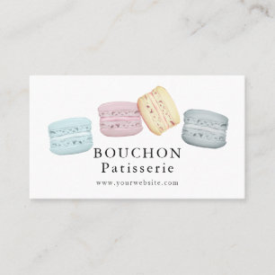 Carte de visite de la boulangerie blanche Macaron