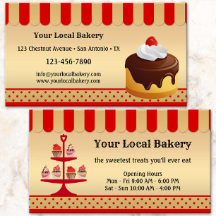 Carte de Visite de la Boulangerie de Cupcakes Sucr