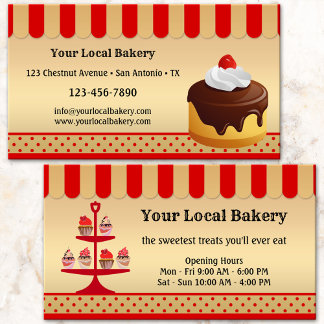 Carte de Visite de la Boulangerie de Cupcakes Sucr