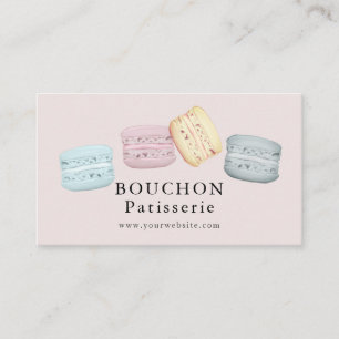 Carte de visite de la boulangerie rose Macaron