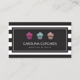 Carte de visite de la boulangerie Trio Cupcake de 