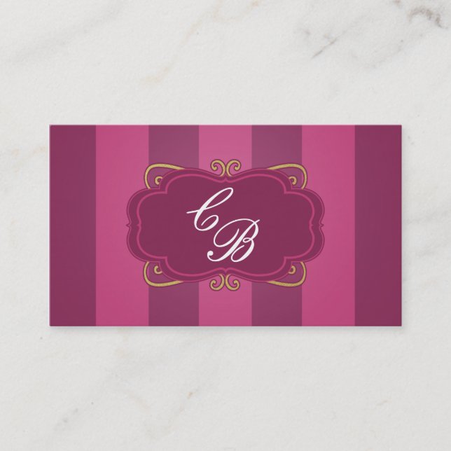 Carte de visite de la boutique chic à rayures viol (Devant)