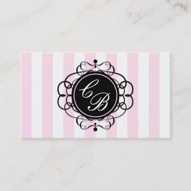 Carte de visite de la boutique chic aux rayures ro (Devant)