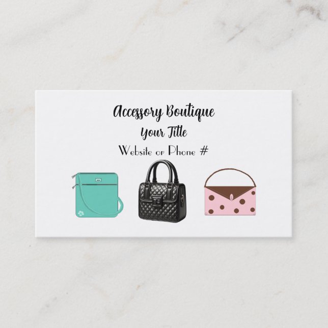 Carte de visite de la boutique d'accessoires de mo (Devant)