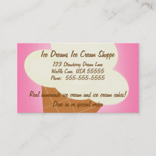 Carte de visite de la boutique de crème glacée