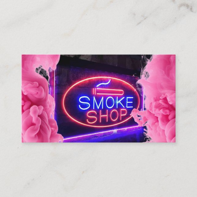 Carte de visite de la boutique de fumée néon (Devant)