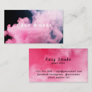 Carte de visite de la boutique de vape à fumée ros